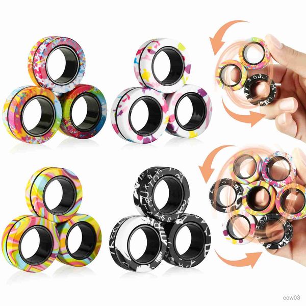 Juguete de descompresión Anillo magnético Juguetes Dedos Anillos magnéticos Alivio del estrés Spinner mágico Juguetes para adultos Niños Ansiedad R230712