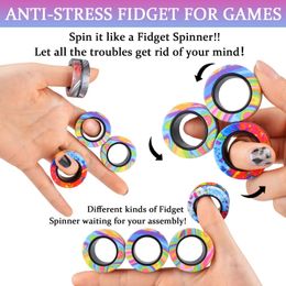 Decompressie speelgoed magnetische ringen fidget set idee ADHD angstspeelgoed ADT spinner voor reliëf vinger geschenken 8 9 10 11 12 13ADD ye yea bdebaby am9l5