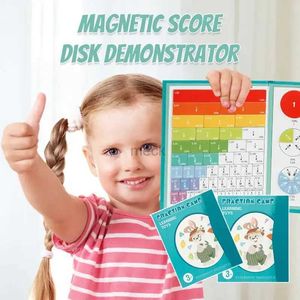 Décompression jouet score magnétique disque démonstrateur enfants fraction magnétique apprentissage des jouets mathématiques du livre de fraction en bois