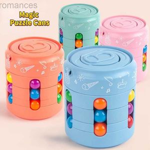 Jouet de décompression Nouveau 2 en 1 haricots magiques doigt le doigt tourneurs tournants petites perles magiques cube soulagement de stress enfants puzzle décompression toys d240425