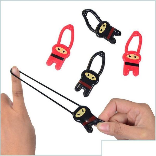 Descompresión Toy Ninja Launcher TPR Eyección Ventilación Elástica Little Man Finger Dart Regalos para niños para entrega de gotas 202 Juguetes Novedad Gag DHJZZ