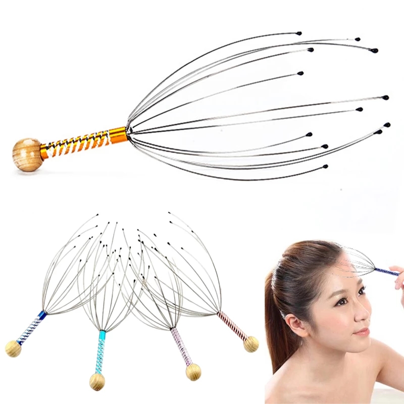 Decompression Toy Octopus Head Scalp Relaxation Massage Pain Relief Body Massager Stress Release Relaxing Claw Metal Massager Device Unisex 20pcs/