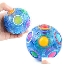 Décompression jouet pois fidget arc-en-ciel balle adt fidgets rond twee trou mélangé magie pour l'enfant tissu la touche petit n ° en plastique dhkei