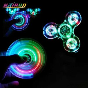 Decompressie speelgoed draagbare creatieve led fidget spinner hand top spinners gloeien in donker licht EDC Figet spiner vinger stress relief speelgoed voor kinderen