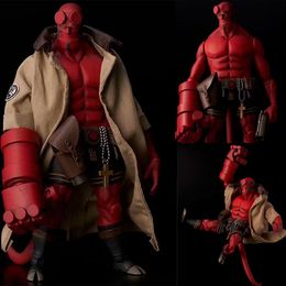 Decompresión El juguete de la ropa real puede desnudarse Mezco Hellboy Action Figura Modelo Model Doll Toy Christmas Regalo 6 pulgadas