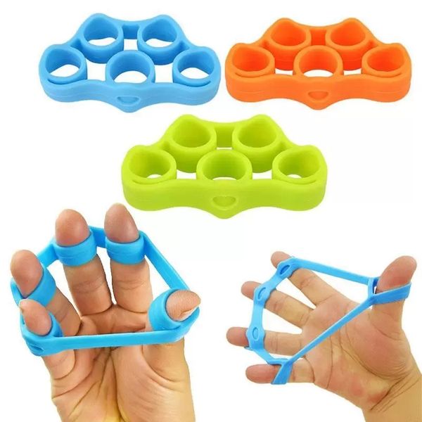 Descompresi￳n juguete silicona con dedo pinchazos de resistencia resistencia a la banda de agarre manual de la mu￱eca de la mu￱eca de la mu￱eca dedos de los dedos del expansor del expander 3 colores juguetes deportivos zm921