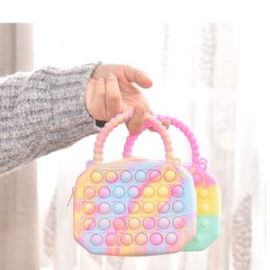 Jouet de décompression Silicone Push Bubble Cross Bag Fidget Toy Décompression sensorielle Sac à main pour enfants adultes Porte-monnaie Cadeau d'anniversaire