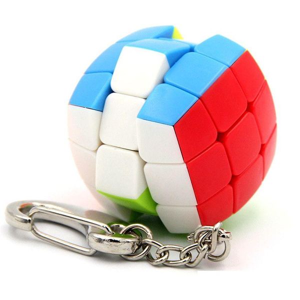 Jouet de décompression Petit cube de pain cuit à la vapeur laisse trois corps Porte-clés Pendentif Mini Porte-clés Cubes 3X3 Vitesse Puzzle Jouets Drop Deli Dhazb