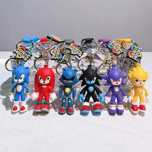 Decompressie Speelgoed Sonic Sleutelhanger Action Figure Model PVC Cartoon Tas Pop Hanger Speelgoed Cadeau