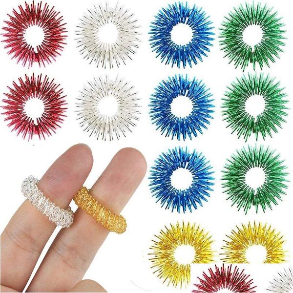 Décompression Jouet Spiky Anneau Sensoriel Fidget Pour Doigt Mas Main Acupression Masr Relief Circation Anneaux 0225 Drop Delivery Jouets Cadeau Dhomv