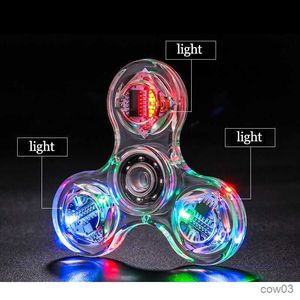 Decompression Toy Spinner Glow in the Dark Adult Toy Anti Stress Led Tri-Spinner Luminous Spinners Kinetic Gyroscope for Children R230712