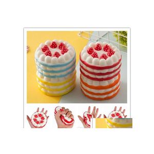 Decompressie speelgoed squishy cake stberry per room geel rode koffie blauw fidget jumbo decor langzaam stijgende slg 003 drop levering speelgoed gi dhmnd