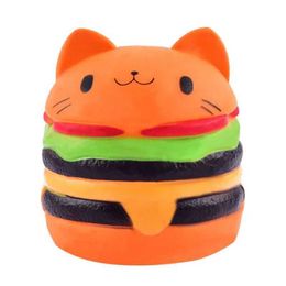 Descompresión juguete squishy dibujos animados hamburguesas perfumadas lento recuerdo juguetes exprimidos exquisitos grupo para niños grupos de descompresión suave juguetes divertidos relájese 10 * 8cm wx