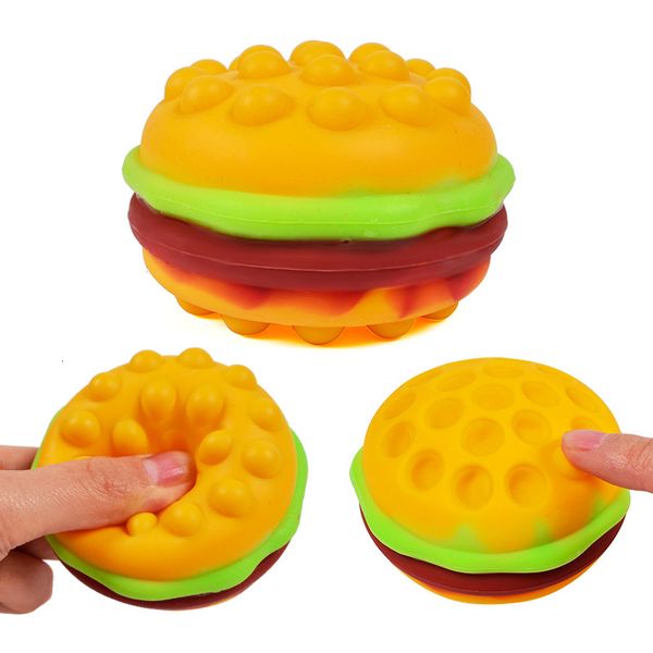 Juguete de descompresión Squishy Hamburger Fidget s Burger Stress Ball Silicone Squeeze Sensory Kids Gift 221129