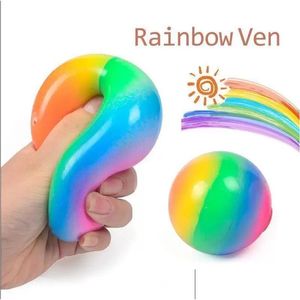 Juguete de descompresión Squishy Squeeze Pelota de goma Alivio de la ansiedad Autismo Fidget Jelly Rainbow Vent Juguetes Bolas para niños Adt Drop Delivery G Dhyv4