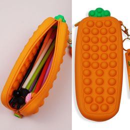 Boîte de rangement de jouets de décompression, anti-Stress, boîte de rangement de bulles Pop, trousse de rangement en Silicone pour enfants et adultes, sacs de papeterie