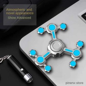 Decompressie speelgoedtechnologie sense chaos 3 dubbele pendulum lichtgevende fidget spinner legering super lange tijd vinger stress relief speelgoed voor volwassenen kinderen