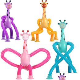 Jouet de décompression ventouse télescopique girafe tubes sensoriels pour les tout-petits Fidget jouets amusants bas de Noël enfants livraison directe GIF Dhh1M