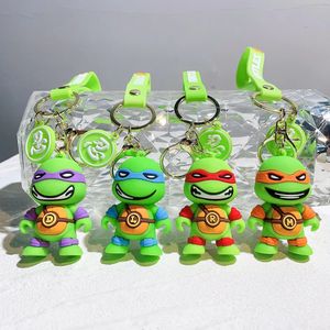 Decompressie Speelgoed Schildpad Sleutelhanger Ninja Action Figure Model PVC Cartoon Tas Pop Hanger Speelgoed Cadeau