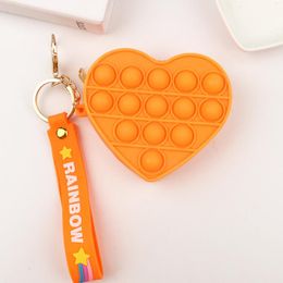 Decompressie speelgoed valentijnsdag siliconen mini liefde portemonnee sleutelhanger student tas hanger munt opbergtas spot