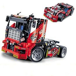 Decool 3360 608pcs Race Truck Auto 2 In 1 Transformeerbaar Model Bouwstenen Speelgoed Sets DIY Speelgoed Met Doos