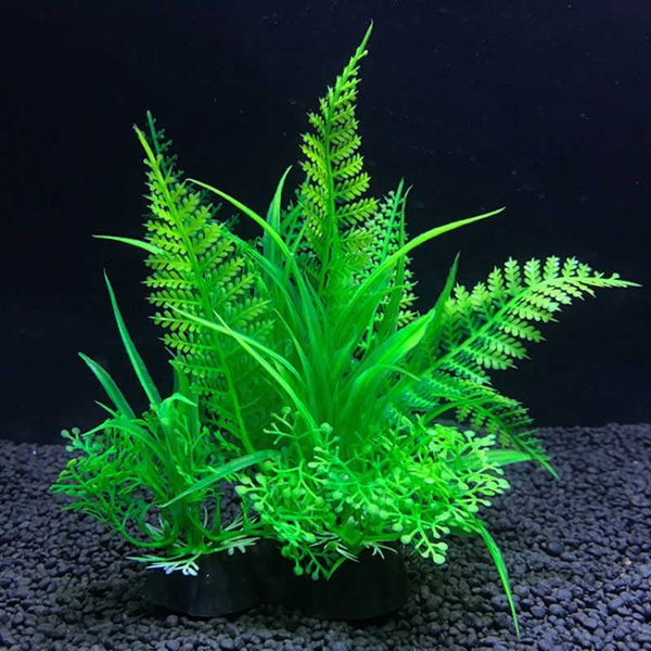 Décor 12 sortes plantes d'aquarium artificielles eau mauvaises herbes ornement plante aquatique réservoir de poissons herbe décoration accessoires 14cm