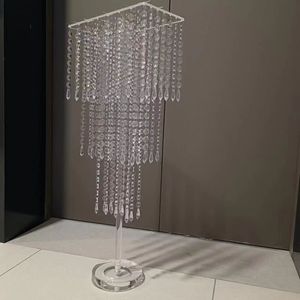 Decor Acryl Flower Stand Wedding Centerpieces Huwelijksdecoraties Levertafel Decor Clear Display Rack Crystal Stage Pillar Imake467