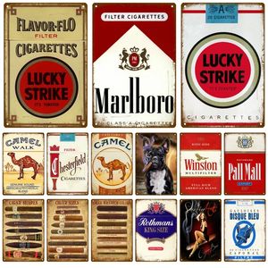 Décor Cigarette Vintage Métal Peinture Mode Métal Signe Affiche Décoration Murale Club Man Cave Smoke Shop Publicité Plaque Cigare 20cmx30cm Woo