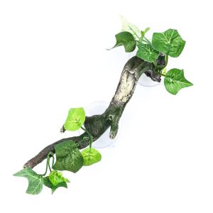 Décor de vignes grimpantes pour reptiles avec feuilles, décoration de plantes de Terrarium avec ventouses, livraison directe