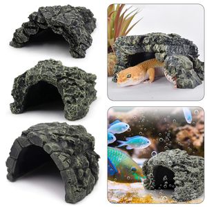 Décor Reptile lézard serpent tortue cache grotte Reptiles maison se prélasser cacher habitat Aquarium aménagement paysager Terrarium décor fournitures pour animaux de compagnie