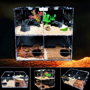 Decor Reptielenopvang Terrarium Winkelhaak Planten Schildpadplatform Hagedis Eilandhuis Akvarium Decor Schildpad Vivarium Box Snake Feeder Case