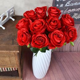 Décor Rose Fleurs artificielles Fleurs en soie Floral Rose Bouquet De Mariage Bouquet Accueil Party Design Fleurs RRD12643