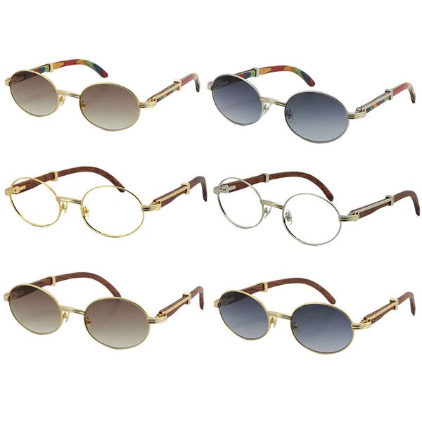 Óculos de sol de madeira de pavão por atacado para mulheres ou homens de madeira de metal dourado redondo original lentes de alta qualidade diamante