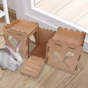 Decor Houten Konijnenschuilplaats Cavia Konijnenkooi Accessoires Hamsterhuis