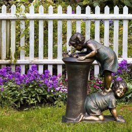 Versier jongens en meisjes beeldhouwkunst tuinornamenten hars ambachten tuinieren decoraties vakantiegeschenken 240113