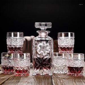 Gedecoreerde Crystal Glass to Whisky en Wijnauto Home Bar Party El Set Bruiloft Gift Fles Glas Glazen