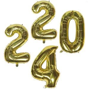 Décoration 1 ensemble de fête 2024 numéro Design Film aluminium année ballon ballons décoratifs S