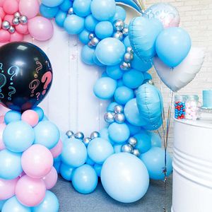 Décoration 10/20/30 pièces Ballons Bleu Pastel Rétro Blanc Sable Café Marron Anniversaire Mariage Baby Shower Décor