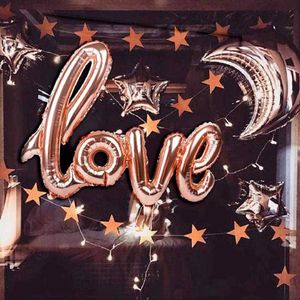 Decoratie 108 cm LIEFDE Brief Folie Ballon Bruiloft Valentijnsdag Verjaardag Decoratie Champagne Cup Photo Booth Props