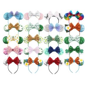 Décoration 10pcs / lot en gros glace Snow Mouse Ears Bow Princess Bandband Girls Festival Hairband Women Party Cosplay
