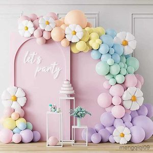 Decoratie 10 stks Mini Daisy Foil Ballonnen witte ballon bruiloft globo's kinderen verjaardagsdecoraties baby shower foto rekwisieten r230811