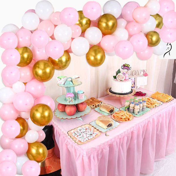 Ballons blancs et roses, 112 pièces, décorations pour anniversaire de fille, réception-cadeau pour bébé, mariage, réception nuptiale, proposition de mariage