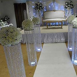decoratie hoog goud zilver bloemenstandaard bruiloft middenstukken kristallen middenstukken voor bruiloft tafeldecoraties pijlers imake226