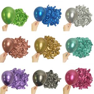 Decoratie 5/10/18inch Metal Verjaardag Ballonnen Metallic Blue Green Silver Rose Gold Ballon Baby Shower Wedding Kerstdecoratie R230812