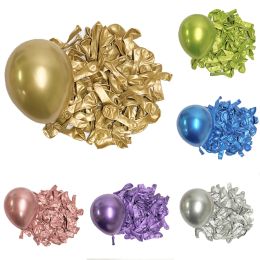 Décoration 50 / 100pcs Ballons en métal 5/10 / 12/18 pouces rose or métalli argent chromé en latex ballons anniversaires de mariage décor de mariage