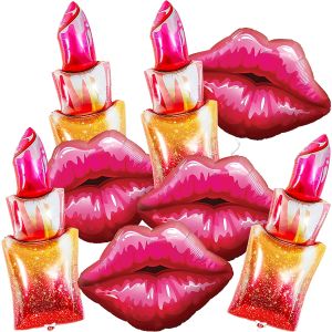 Decoratie 8 stuks gigantische lippenstift folie ballonnen rode lippen ballen bruiloft make-up thema meisjes feest Valentijnsdag spa verjaardag bruidsdecoratie