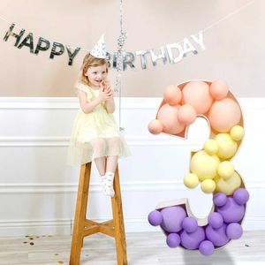 Decoración 93 figura de cumpleaños caja de llenado de globos decoración de 18 cumpleaños número 30 marco de globo decoración de aniversario