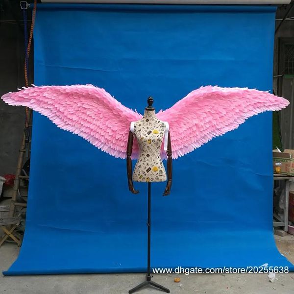 Decoración Alas de plumas de ángel rosadas blancas para adultos para fiesta de cosplay espectáculo de escenario alas de estrella Ropa interior productos de espectáculo accesorios de tiro EMS free shi