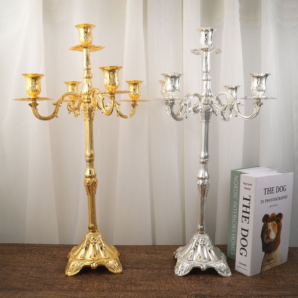 Candeladores de decoración Candelabras de metal Candelabras Candelabras Candelos de cristal para centros de mesa de eventos de boda Fashion Nordic Candles Candelador de bodas