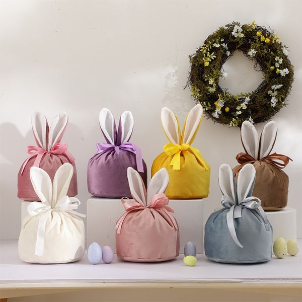 Decoration Candy Wholesale Gift Sac à crampon Bodet Veet Bunny Paster Panier de Pâques